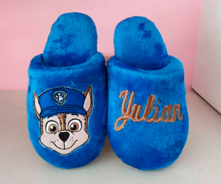 Pantuflas con bordado azul rey de niño de paw patrol - 543