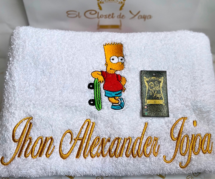 Toalla personalizada para hombre de Bart Simpson - 397