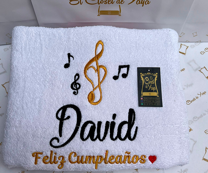 Toalla personalizada para hombre de nota musical - 442