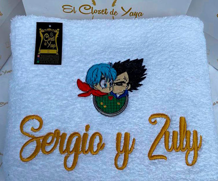 Toalla personalizada para hombre de pareja vegeta - 445