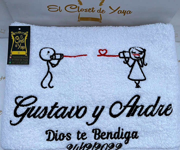 Toalla personalizada para pareja de mensaje de amor - 364