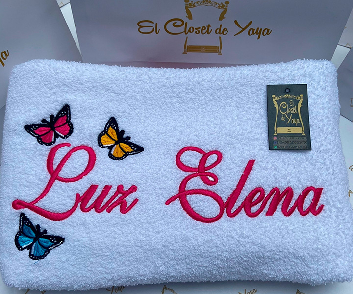 Toalla personalizada para mujer de mariposas de colores - 528