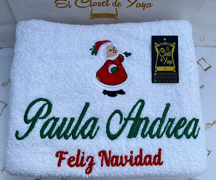 Toalla personalizada de navidad de mamá noel - 569