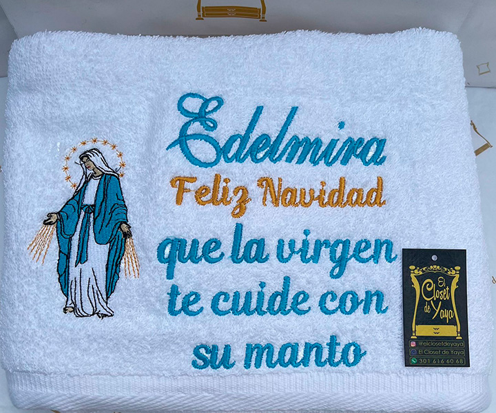 Toalla personalizada de navidad de la virgen - 560