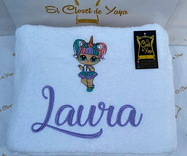 Toalla personalizada para niña de muñeca lol - 502